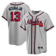 MLB Ronald Acuna Jr. Atlanta Braves Nike Road Replica Player Name Jersey - Gray
