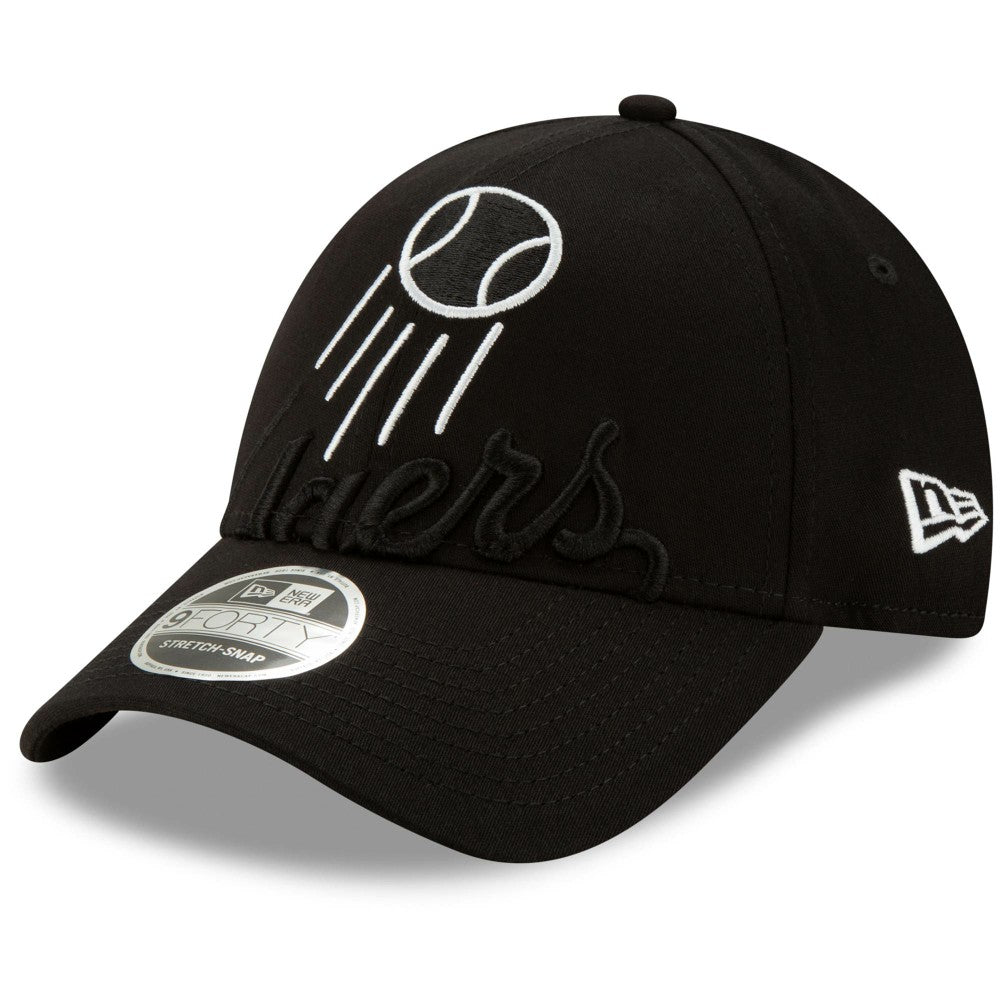 Los Angeles Dodgers New Era Monochrome Logo Elements Stretch Snapback 9FORTY Adjustable Hat - Black Hats