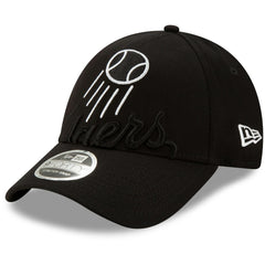 Los Angeles Dodgers New Era Monochrome Logo Elements Stretch Snapback 9FORTY Adjustable Hat - Black Hats
