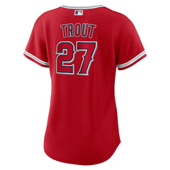 MLB Mike Trout Los Angeles Angels Nike Women's Alternate Replica Player Jersey - Red