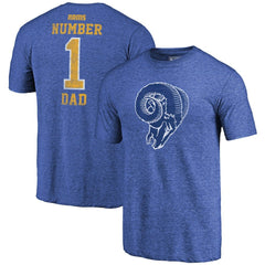 Los Angeles Rams Greatest Dad Retro Tri-Blend T-Shirt Heathered Royal