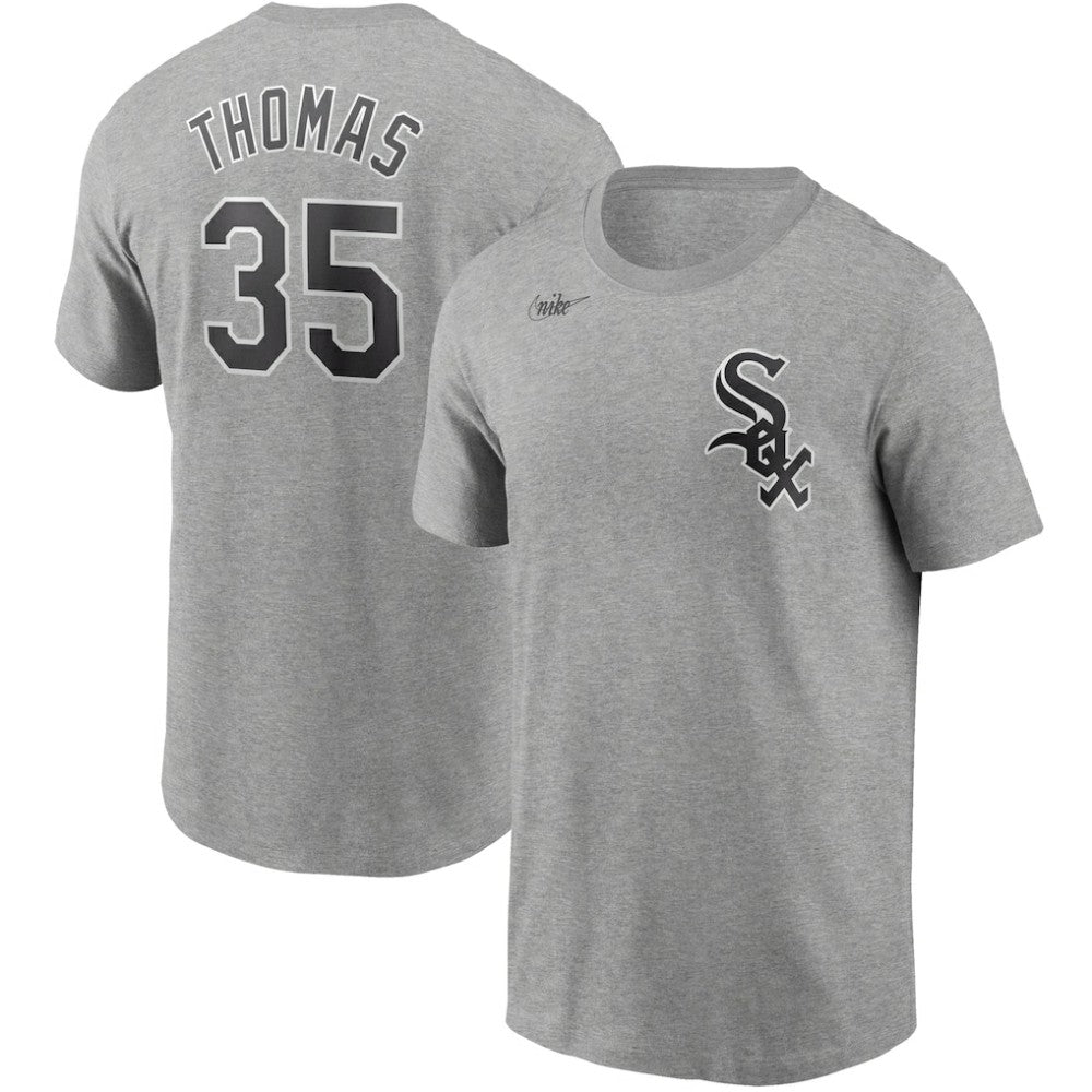 Frank Thomas Chicago White Sox Nike Cooperstown Collection Name & Number T-Shirt - Heathered Gray T-shirts
