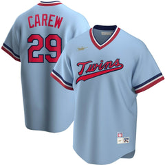 MLB Rod Carew Minnesota Twins Nike Road Cooperstown Collection Player Jersey - Light Blue