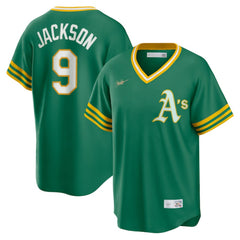 MLB Reggie Jackson Athletics Nike Road Cooperstown Collection Player Jersey - Kelly Green