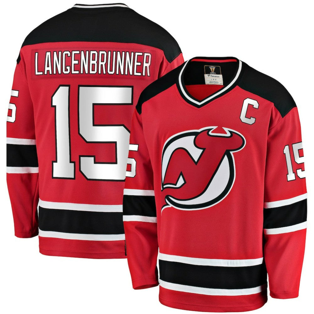 NHL Jamie Langenbrunner New Jersey Devils Fanatics Premier Breakaway Retired Player Jersey - Red