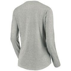 Golden State Warriors Women's Primary Logo Long Sleeve V-Neck T-Shirt Heather Gray
