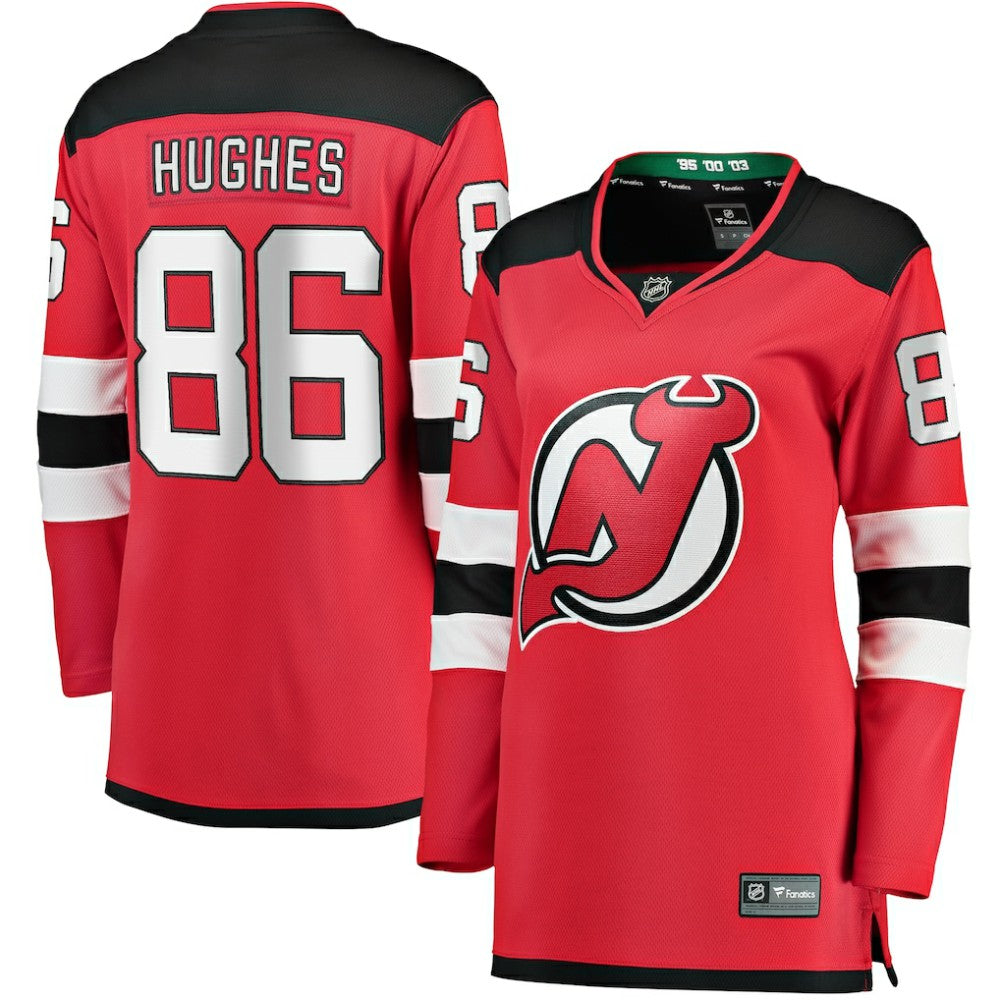 NHL Jack Hughes New Jersey Devils Fanatics Women's Home Breakaway Jersey - Red