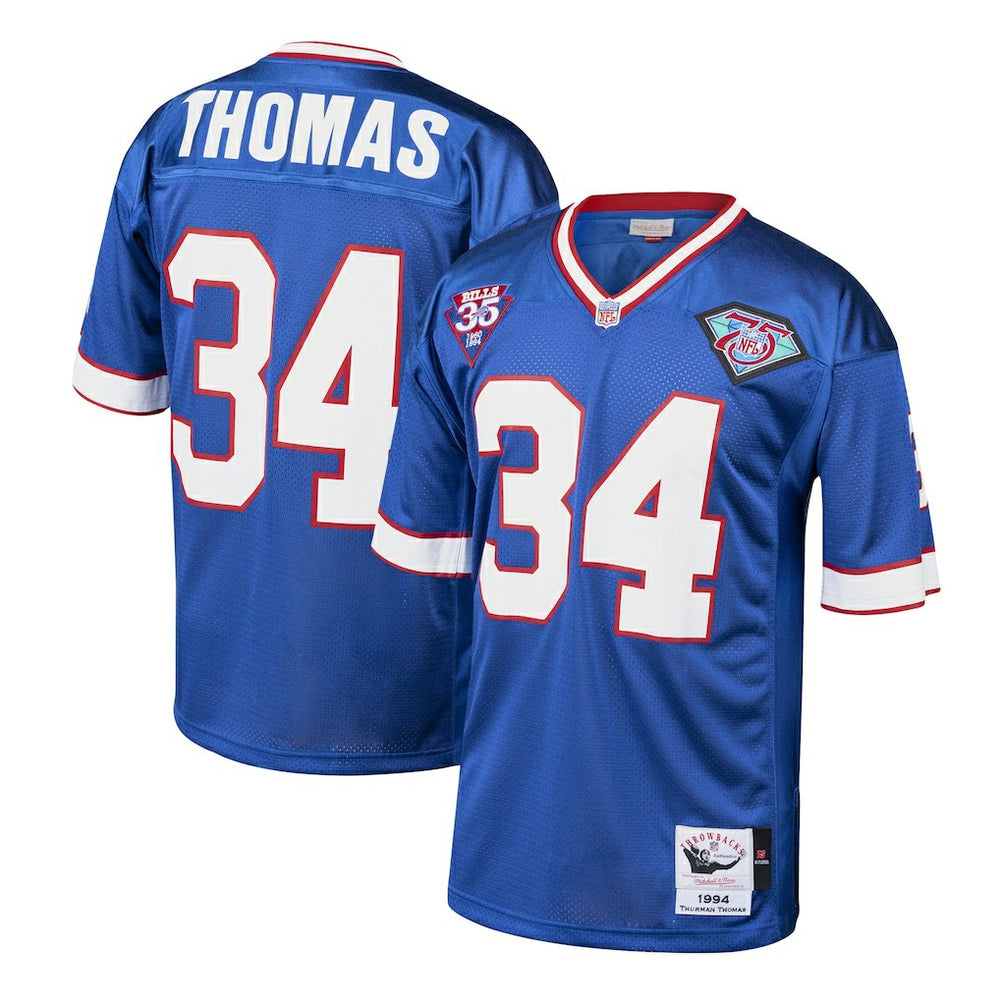 NFL Thurman Thomas Buffalo Bills 1985 Authentic Throwback Retired Player Jersey - Royal discount