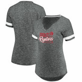Toronto Raptors Women's Showtime Winning With Pride Notch Neck T-Shirt Gray/White