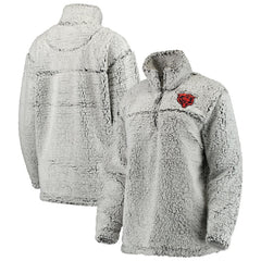 Chicago Bears Women's Sherpa Quarter-Zip Pullover Jacket Gray