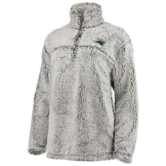 Carolina Panthers G-III 4Her by Carl Banks Women's Sherpa Quarter-Zip Pullover Jacket Gray