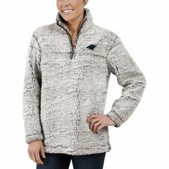 Carolina Panthers G-III 4Her by Carl Banks Women's Sherpa Quarter-Zip Pullover Jacket Gray