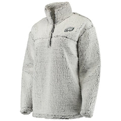 Philadelphia Eagles Women's Sherpa Quarter-Zip Pullover Jacket Gray