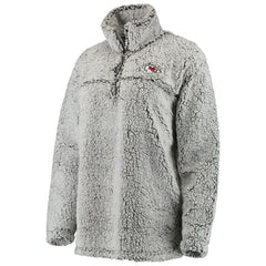 Kansas City Chiefs Women's Sherpa Quarter-Zip Pullover Jacket Gray