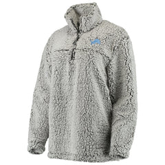 Detroit Lions Women's Sherpa Quarter-Zip Pullover Jacket Gray