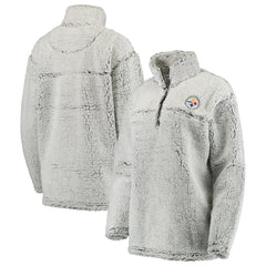 Pittsburgh Steelers Women's Sherpa Quarter-Zip Pullover Jacket Gray