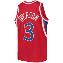 NBA Allen Iverson Philadelphia 76ers Youth 1996/97 Hardwood Classics Swingman Throwback Jersey - Red