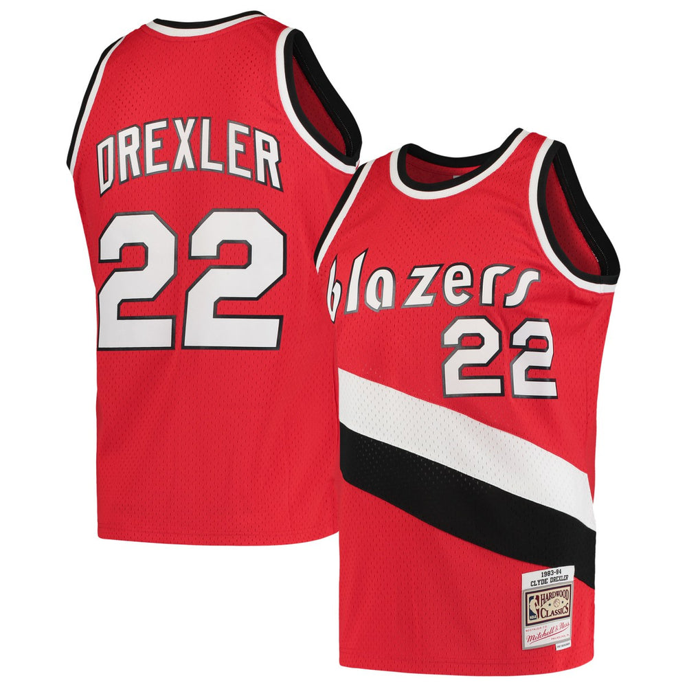 NBA Clyde Drexler Portland Trail Blazers 1983/84 Hardwood Classics Swingman Jersey - Red