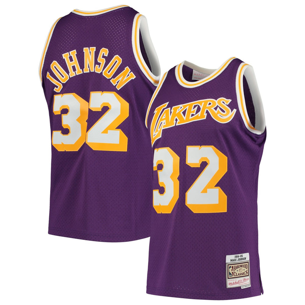 NBA Magic Johnson Los Angeles Lakers 1984/85 Hardwood Classics Swingman Jersey - Purple