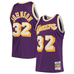 NBA Magic Johnson Los Angeles Lakers 1984/85 Hardwood Classics Swingman Jersey - Purple