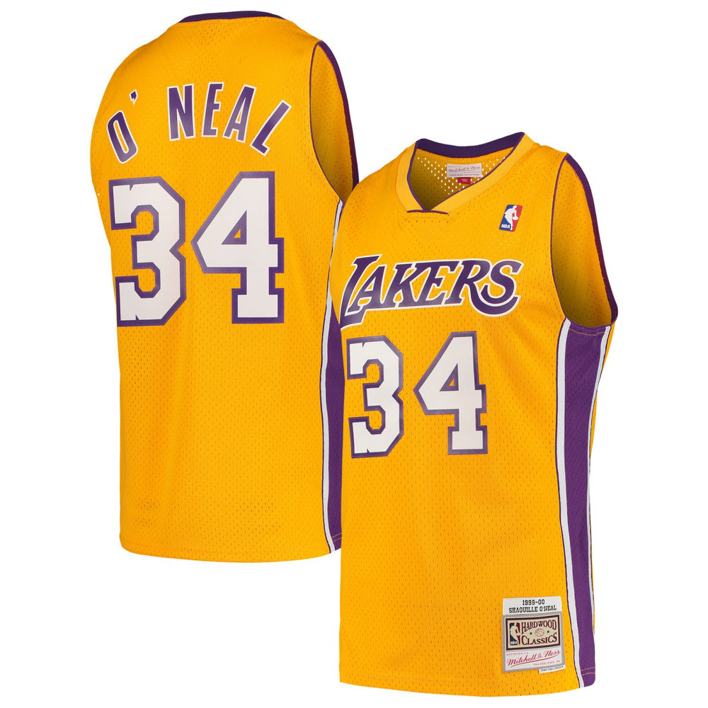 NBA Shaquille O'Neal Los Angeles Lakers Hardwood Classics Swingman Jersey - Gold