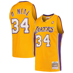 NBA Shaquille O'Neal Los Angeles Lakers Hardwood Classics Swingman Jersey - Gold