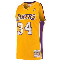 NBA Shaquille O'Neal Los Angeles Lakers Hardwood Classics Swingman Jersey - Gold