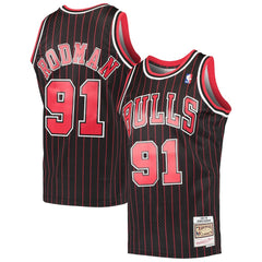 NBA Dennis Rodman Chicago Bulls Hardwood Classics Swingman Jersey sale - Black