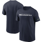 Seattle Seahawks Team Wordmark T-Shirt College Navy