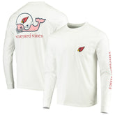 Arizona Cardinals Vineyard Vines Whale Helmet Long Sleeve T-Shirt White