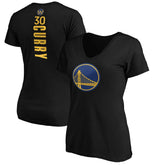 Stephen Curry Golden State Warriors Women's Playmaker Name & Number V-Neck T-Shirt Black