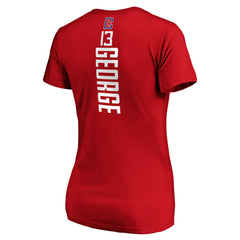 Paul George LA Clippers Women's Playmaker Name & Number V-Neck T-Shirt Red