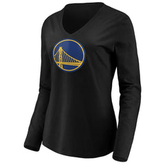 Stephen Curry Golden State Warriors Women's Playmaker Name & Number Long Sleeve V-Neck T-Shirt Black