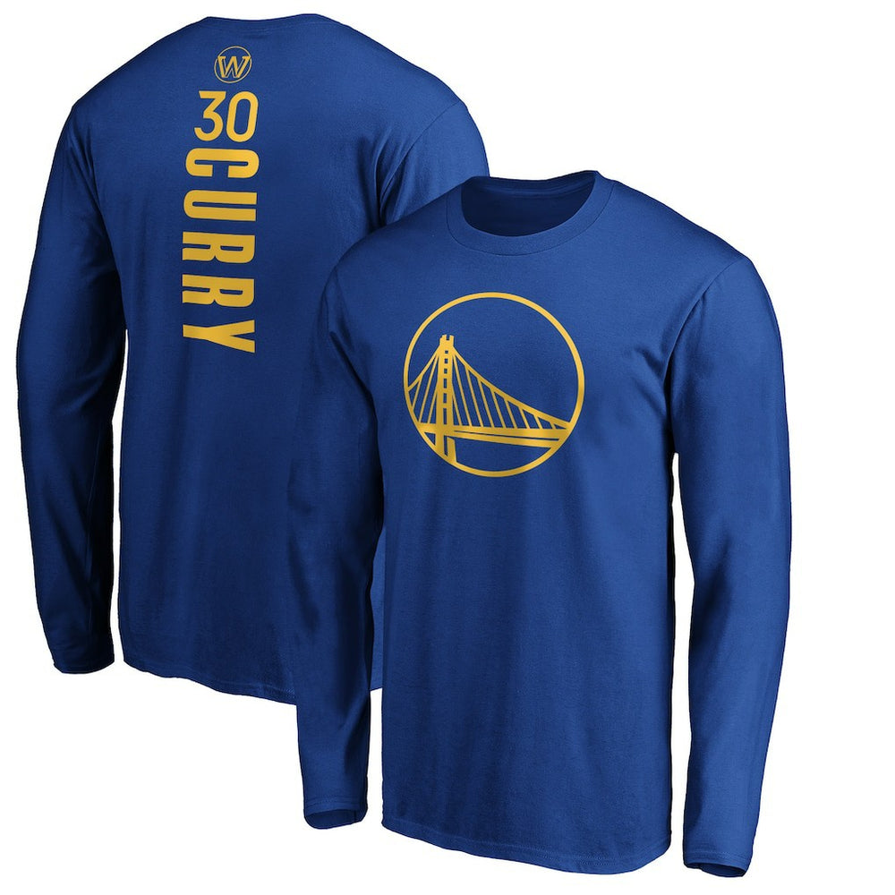 Stephen Curry Golden State Warriors Playmaker Name & Number Long Sleeve T-Shirt Royal