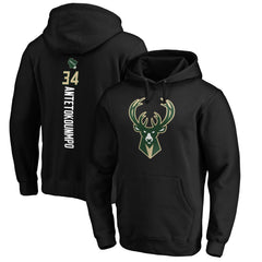 Giannis Antetokounmpo Milwaukee Bucks Playmaker Name & Number Pullover Hoodie Black