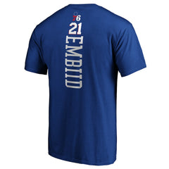 Joel Embiid Philadelphia 76ers Playmaker Name & Number T-Shirt Royal