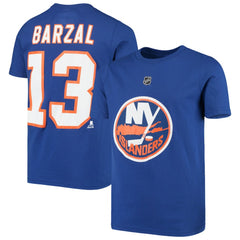 NHL Mathew Barzal New York Islanders Youth Player Name & Number T-Shirt - Royal