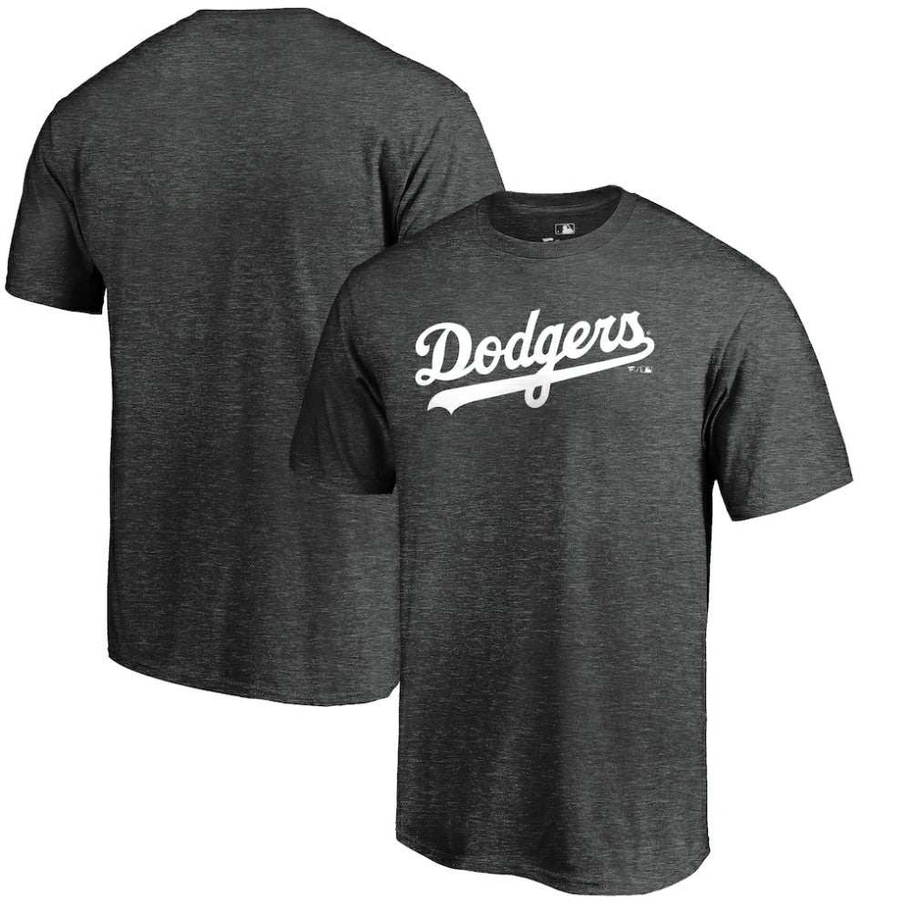 Los Angeles Dodgers Team Wordmark T-Shirt - Heathered Charcoal T-shirts