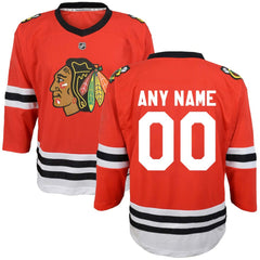 NHL Chicago Blackhawks Youth Replica Custom Jersey - Red