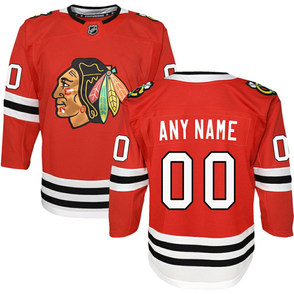 NHL,Custom Chicago Blackhawks Youth Premier Custom Jersey - Red