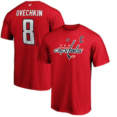 NHL Alexander Ovechkin Washington Capitals Fanatics Authentic Stack Player Name & Number T-Shirt - Red