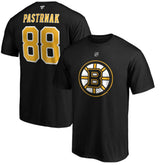 NHL David Pastrnak Boston Bruins Fanatics Authentic Stack Player Name & Number T-Shirt - Black