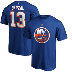 NHL Mathew Barzal New York Islanders Fanatics Authentic Stack Player Name & Number T-Shirt - Royal