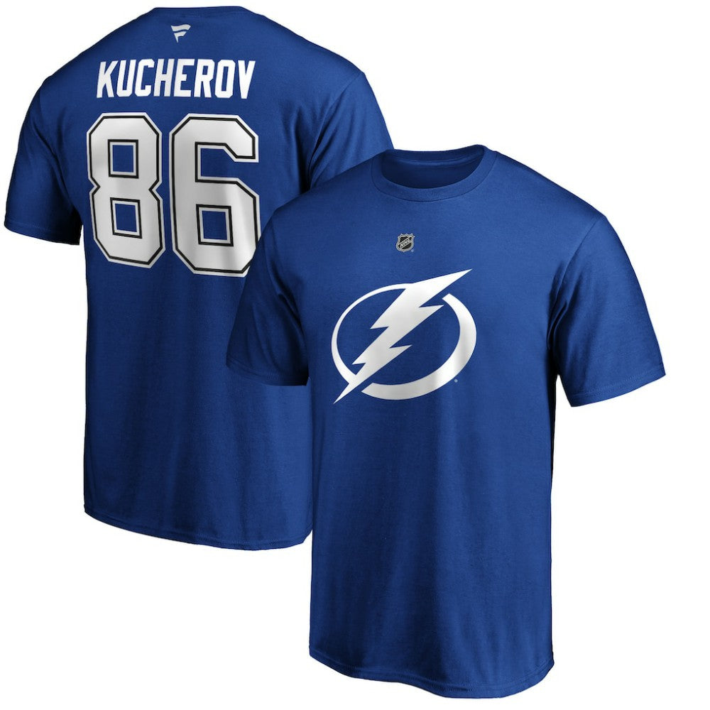 NHL Nikita Kucherov Tampa Bay Lightning Fanatics Authentic Stack Player Name & Number T-Shirt - Blue