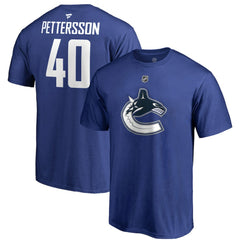 NHL Elias Pettersson Vancouver Canucks Fanatics Authentic Stack Player Name & Number T-Shirt - Blue