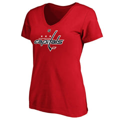 NHL Tom Wilson Washington Capitals Fanatics Women's Authentic Stack Name & Number V-Neck T-Shirt - Red