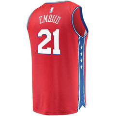 NBA Joel Embiid Philadelphia 76ers Youth 2019/20 Fast Break Replica Player Team Jersey - Statement Edition - Red