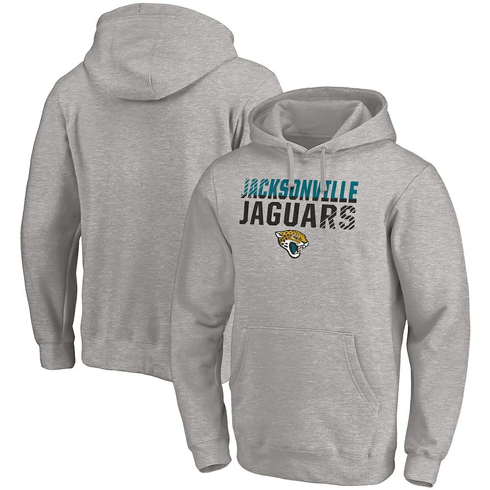 Jacksonville Jaguars Fade Out Fitted Pullover Hoodie Heather Gray