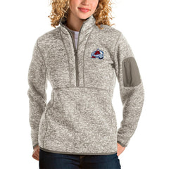 NHL Colorado Avalanche Antigua Women's Fortune Half-Zip Sweatshirt - Oatmeal