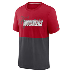 Tampa Bay Buccaneers Fan Gear Colorblock Tri-Blend T-Shirt Red/Pewter